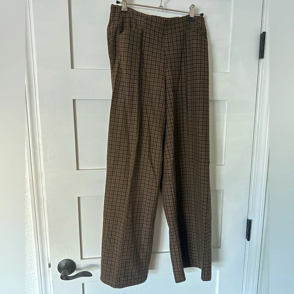 Old Navy Brown Check Pixie Wide Leg Pants - Picture 1 of 2